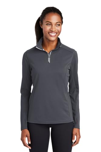 SPORT-TEK Women's Sport-Wick Textured Quarter Zip Pullover, Iron